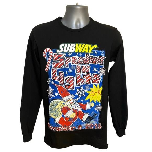 Delta Pro Weight Other - Subway Speedway In Lights 5K Shirt Adult Small Black Long Sleeve